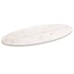 Blat de masă, alb, 100x50x2,5 cm, lemn masiv de pin, oval GartenMobel Dekor