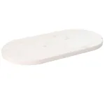Blat de masă, alb, 80x40x2,5 cm, lemn masiv de pin, oval GartenMobel Dekor