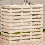 Masă de bar pentru exterior, 113,5x50x103 cm, lemn masiv de pin GartenMobel Dekor