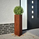 Jardiniere de grădină 2 buc Triunghiular Oțel pentru intemperii GartenMobel Dekor