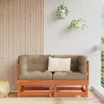 2 Bucată Sofa de colț pentru grădină Lemn masiv de pin GartenMobel Dekor