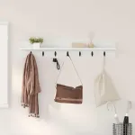 Răcător de paltoane montat pe perete Alb 100 x 10,5 x 18 cm GartenMobel Dekor