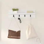 Răcător de paltoane montat pe perete Alb 60 x 10,5 x 18 cm GartenMobel Dekor