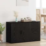 Bufet cu sertar Stejar Negru 100 x 33 x 59.5 cm Lemn compozit GartenMobel Dekor
