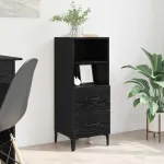 Bufet cu sertar Stejar negru 34 x 34.5 x 90 cm Lemn compozit GartenMobel Dekor