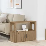 Bufet stejar artizanal 80 x 30 x 60 cm Lemn compozit GartenMobel Dekor