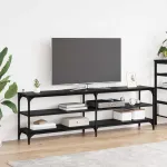 Cabinet TV Stejar Negru 160 x 30 x 50 cm GartenMobel Dekor