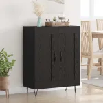 Bufet Stejar Negru 69,5 x 34 x 90 cm Lemn Ingineresc și Fier GartenMobel Dekor