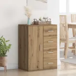 Bufet cu sertar Stejar Artizanal 59 x 39 x 80 cm Lemn compozit GartenMobel Dekor