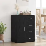 Bufet cu sertar Stejar Negru 59 x 39 x 80 cm Lemn compozit GartenMobel Dekor