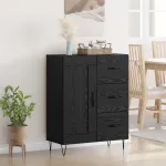 Bufet cu sertar Stejar Negru 69,5 x 34 x 90 cm Lemn prelucrat GartenMobel Dekor
