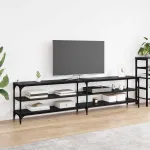 Cabinet TV Stejar Negru 200 x 30 x 50 cm GartenMobel Dekor