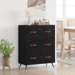 Comodă cu sertare Stejar Negru 69,5 x 34 x 90 cm Lemn prelucrat GartenMobel Dekor