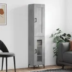 Dulap înalt, gri beton, 34,5x34x180 cm, lemn prelucrat GartenMobel Dekor