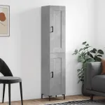 Dulap înalt, gri beton, 34,5x34x180 cm, lemn prelucrat GartenMobel Dekor