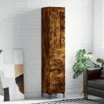 Dulap înalt, stejar fumuriu, 34,5x34x180 cm, lemn prelucrat GartenMobel Dekor