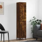 Dulap înalt, stejar fumuriu, 34,5x34x180 cm, lemn prelucrat GartenMobel Dekor