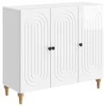 Bufet Alb foarte lucios 89 x 34,5 x 80 cm Lemn prelucrat GartenMobel Dekor