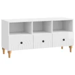 Cabinet TV Alb Lucios 102 x 34,5 x 50 cm Lemn prelucrat GartenMobel Dekor