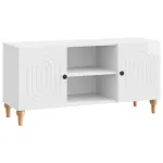 Cabinet TV Alb foarte lucios 102 x 34,5 x 50 cm Lemn prelucrat GartenMobel Dekor