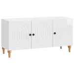 Cabinet TV Alb foarte lucios 99 x 34,5 x 50 cm Lemn prelucrat GartenMobel Dekor