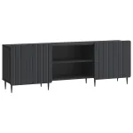 Cabinet TV Negru 150 x 31 x 52 cm Lemn prelucrat GartenMobel Dekor