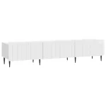 Cabinet TV Alb foarte lucios 147 x 34,5 x 32 cm Lemn prelucrat GartenMobel Dekor