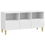 Cabinet TV Alb foarte lucios 102 x 34,5 x 50 cm Lemn prelucrat GartenMobel Dekor