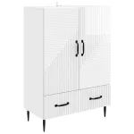 Bufet Alb foarte lucios 66 x 34,5 x 95 cm Lemn prelucrat GartenMobel Dekor