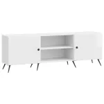 Cabinet TV Alb foarte lucios 150 x 31 x 50 cm Lemn prelucrat GartenMobel Dekor