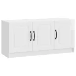 Cabinet TV Alb foarte lucios 99 x 34,5 x 47 cm Lemn prelucrat GartenMobel Dekor