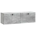 Oglindă TV montată pe perete Gri Beton 98 x 31 x 30 cm GartenMobel Dekor