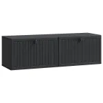 Oglindă TV montată pe perete Pe perete Negru 98 x 31 x 30 cm GartenMobel Dekor