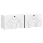 Oglindă TV montată pe perete Alb foarte lucios 98 x 31 x 30 cm GartenMobel Dekor