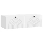 Oglindă TV montată pe perete Alb foarte lucios 98 x 41 x 30 cm GartenMobel Dekor
