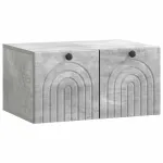 Oglindă TV montată pe perete Gri Beton 59,5 x 41 x 30 cm GartenMobel Dekor