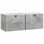 Oglindă TV montată pe perete Gri Beton 78,5 x 31 x 30 cm GartenMobel Dekor