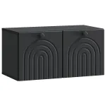 Oglindă TV montată pe perete Pe perete Negru 59,5 x 31 x 30 cm GartenMobel Dekor