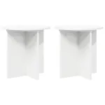 Suport pentru plante 2 pcs Alb Ø40 x 40 cm Lemn prelucrat GartenMobel Dekor
