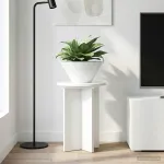 Suport pentru plante 2 pcs Alb foarte lucios Ø29,5 x 40 cm GartenMobel Dekor