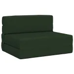 Canapea Pliantă cu Pat Verde închis 190 x 100 x 15 cm țesătură GartenMobel Dekor