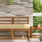 Perna pentru canapea de exterior Bej 60 x 60 x 8 cm Poliester GartenMobel Dekor