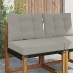 Perna pentru canapea de exterior 2 pcs Gri Poliester GartenMobel Dekor