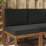 Perna pentru canapea de exterior 2 pcs Negru Poliester GartenMobel Dekor
