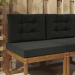 Perna pentru canapea de exterior 2 pcs Negru Poliester GartenMobel Dekor