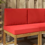 Perna pentru canapea de exterior 2 pcs Roșu Poliester GartenMobel Dekor