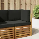 Perna pentru canapea de exterior 3 pcs Negru Poliester GartenMobel Dekor