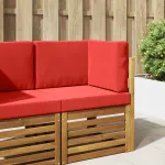Perna pentru canapea de exterior 3 pcs Roșu Poliester GartenMobel Dekor