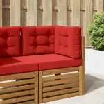Perna pentru canapea de exterior 3 pcs Roșu Poliester GartenMobel Dekor