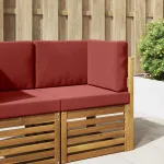 Perna pentru canapea de exterior 3 pcs bordo Poliester GartenMobel Dekor